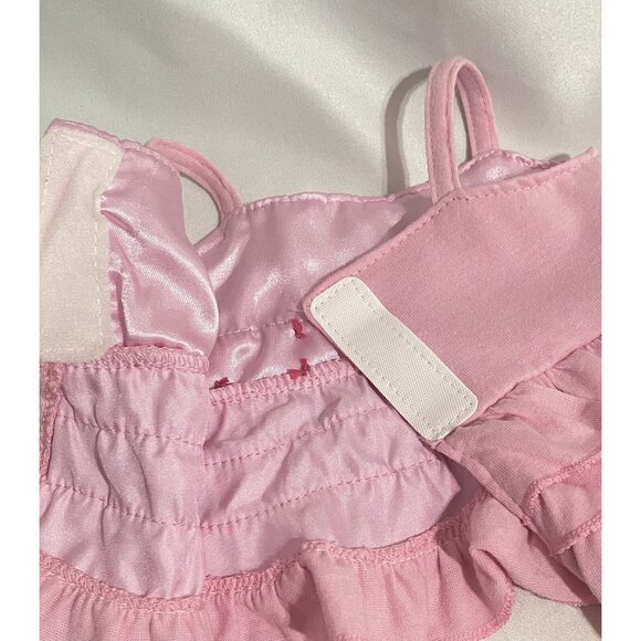 Build a Bear Pink Ruffle Rhinestone Outfit Shirt, Skirt & Wand Wristie - Picture 5 of 8